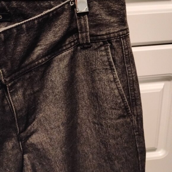 On Trend! Black Denim Wide Leg Trousers - Picture 3 of 6